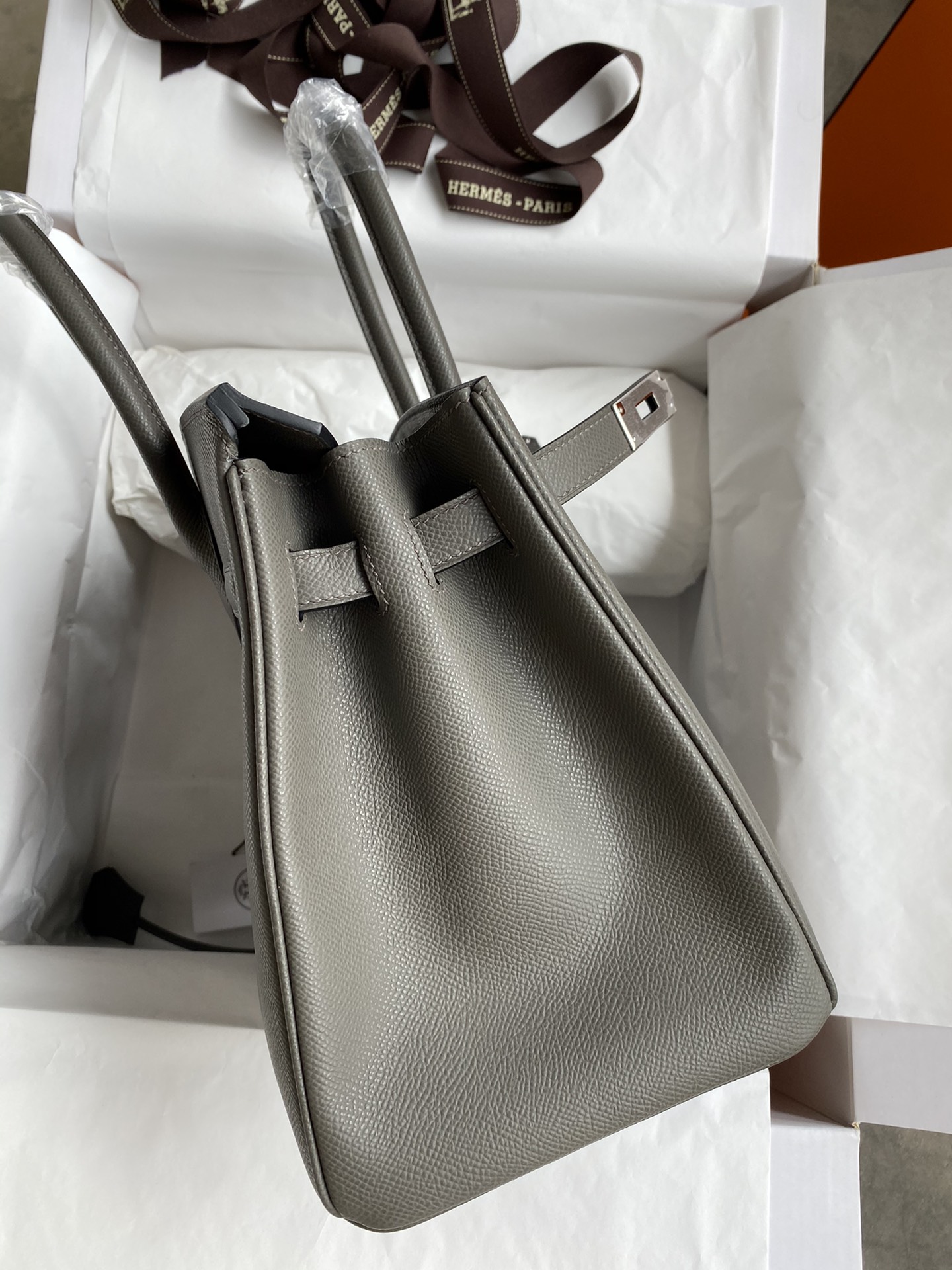 Hermes Birkin 30CM Epsom Leather Handbag Iron Grey